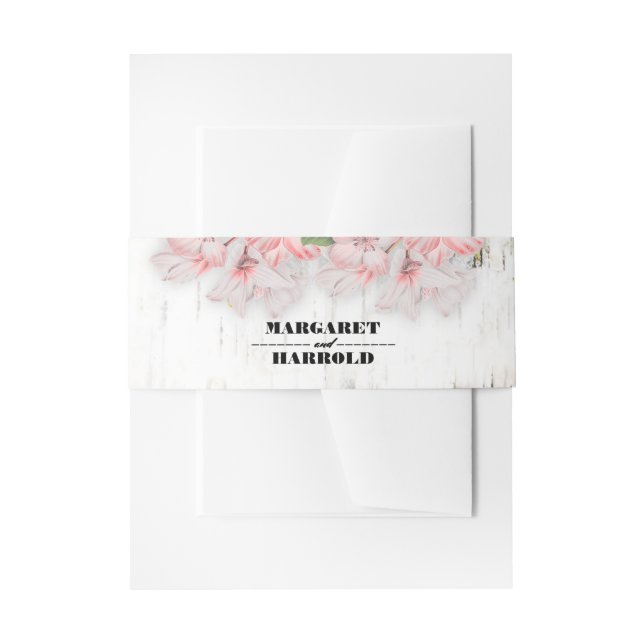 Birch Bark Rustic Country Wedding Invitation Belly Band (Front Example)