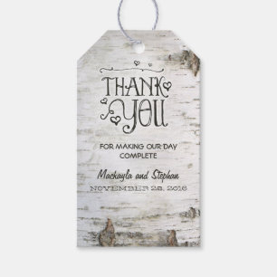 Birch Bark Rustic Wedding Gift Tags