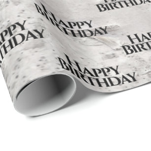 Birch Bark Texture Birthday Wrapping Paper