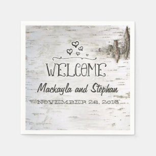 Birch Bark Wedding Napkin