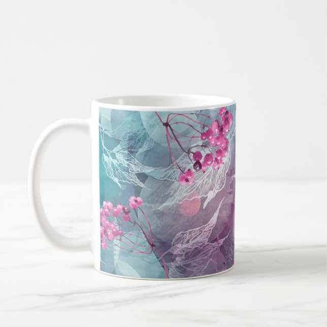 Birch Branch Watercolor Pattern Coffee Mug (Left)