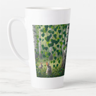 Birch Forest Bunny Latte Mug 12 oz & 17 oz