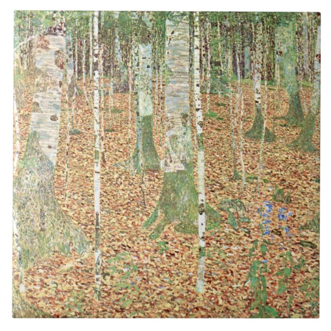 Birch Forest by Gustav Klimt Tile (Front)