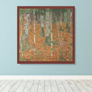 Birch Forest by Gustav Klimt, Vintage Art Nouveau Canvas Print