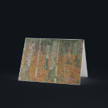 Birch Forest by Gustav Klimt, Vintage Art Nouveau Card<br><div class="desc">Birch Forest (c. 1903) by Gustav Klimt is a vintage Victorian Era Symbolism fine art landscape painting featuring a nature scene. A forest with birch trees and leaves in the Autumn season with brown leaves scattered on the ground. About the artist: Gustav Klimt (1862-1918) was an Austrian Symbolist painter and...</div>