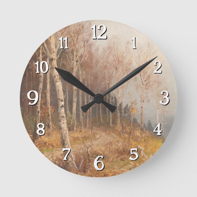 Birch Forest – Hugo Mühlig Round Clock (Front)