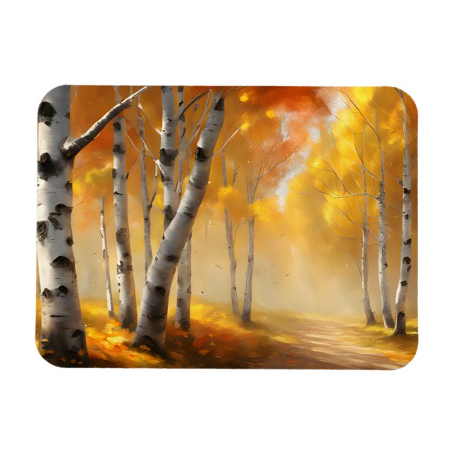 Birch Forest in Autumn Flexible Magnet (Horizontal)