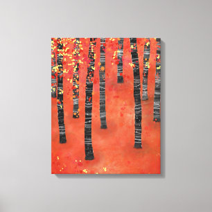 Birch Forest Landscape Canvas Print