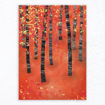 Birch Forest Landscape Photo Print<br><div class="desc">Painting of a birch or aspen forest in the fall. Red,  orange and yellow semi abstract woodland.</div>