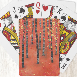 Birch Forest Landscape Playing Cards