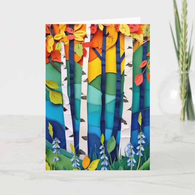 Birch Grove Bluebells Spring Card (Front)