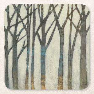 Birch Line I Square Paper Coaster