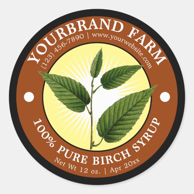 Birch Syrup Label Template (Front)