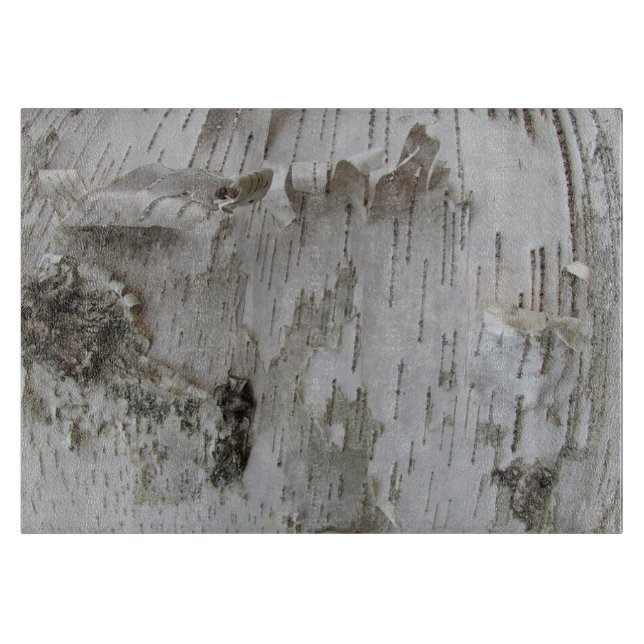 Birch Tree Bark Peeled Old Photo Art Cutting Board (Front)