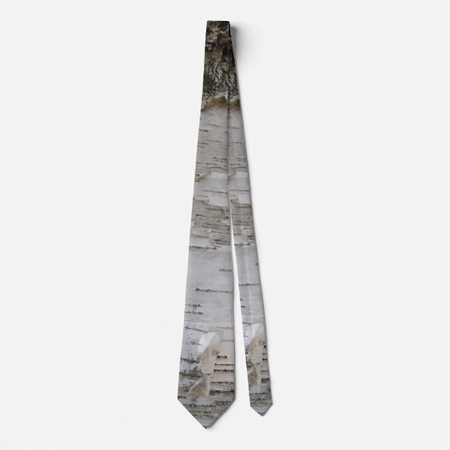 Birch Tree Bark Peeled Old Photo Art Tie (Front)