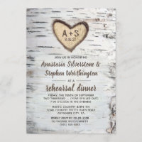 Birch Tree Bark Rustic Country Rehearsal Dinner