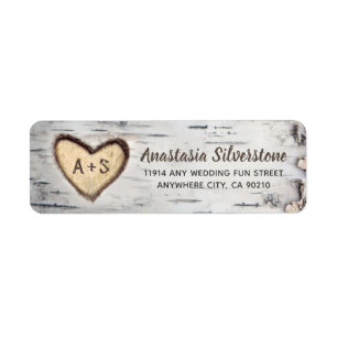 Birch Tree Bark Rustic Country Wedding Address