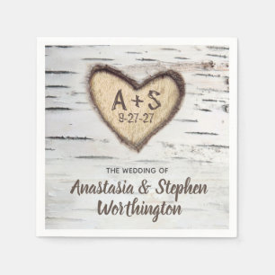 Birch Tree Bark Rustic Country Wedding Napkins