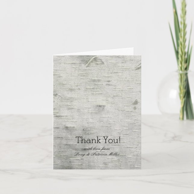 Birch Tree Faux Wood Thank You Card (Front)