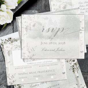 Birch Tree Forest Chuppah Wedding Meal Choice RSVP Card