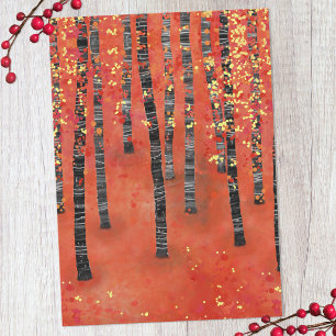 Birch Tree Forest Landscape Flat Card