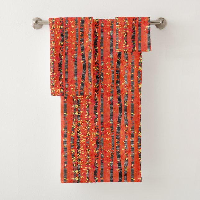 Birch Tree Forest Landscape Painting Bath Towel Se (Insitu)