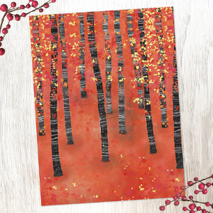 Birch Tree Forest Landscape Postcard