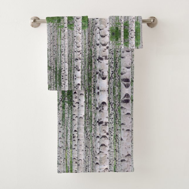 Birch Tree Forest Nature Bath Towel Set (Insitu)