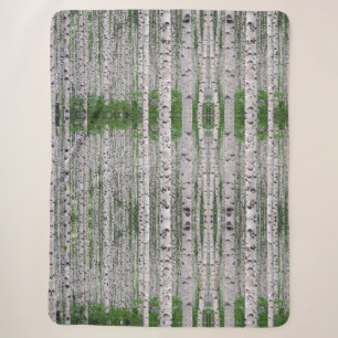 Birch Tree Forest Nature Sherpa Blanket