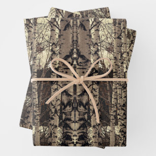Birch Tree Forest Nature Wrapping Paper Sheet
