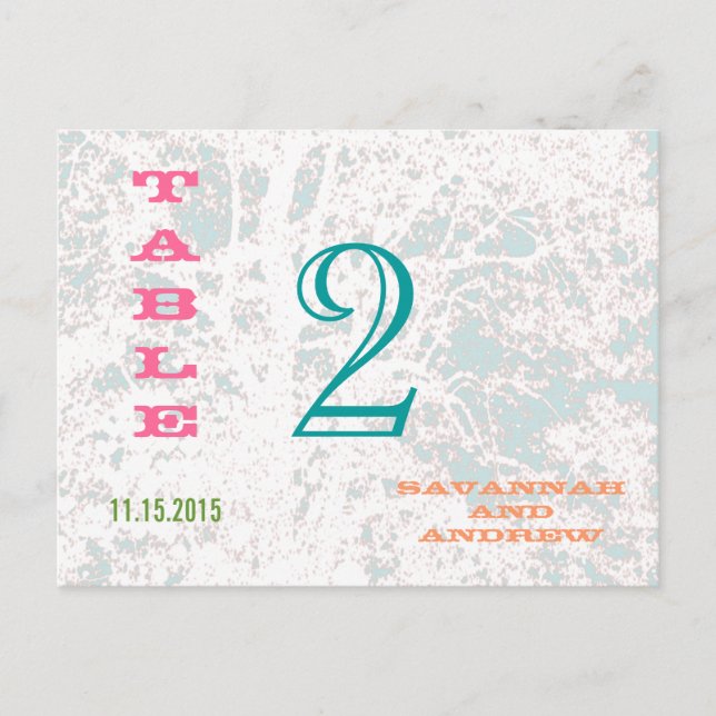 Birch Tree Forest Wedding Table Number Postcard (Front)