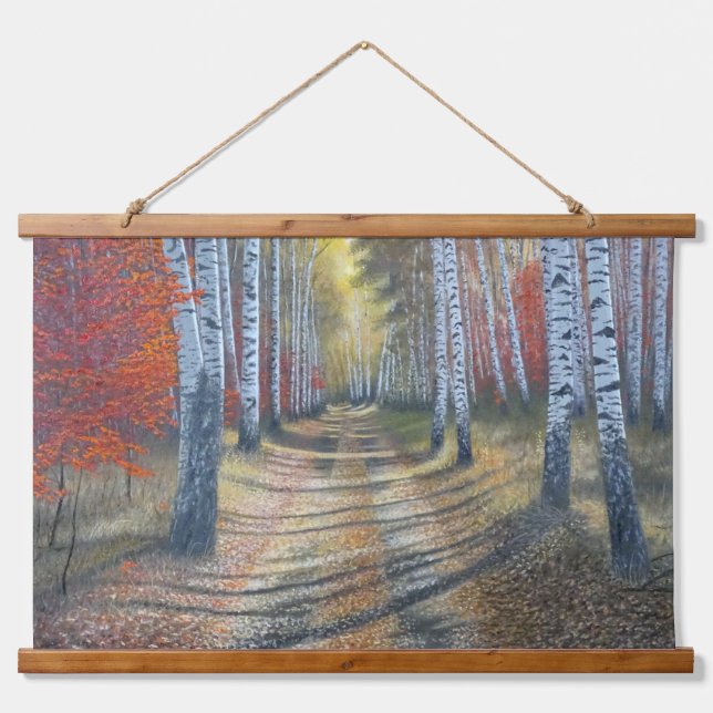 Birch Tree Lane Hanging Tapestry (Front)