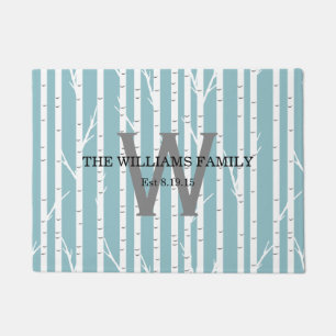 Birch Tree Monogrammed Doormat