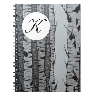 Birch Tree Notebook w/ Personalised Monogram/Name