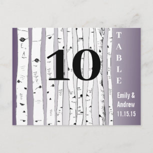 Birch Tree Playbill Fonts Wedding Table Number Postcard