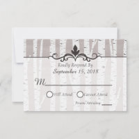 Birch Tree Rustic Nature Wedding Invitation RSVP