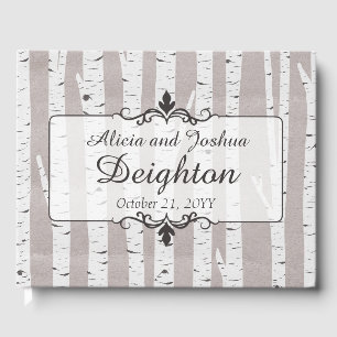Birch Tree Rustic Nature Wedding Personalised Guest Book