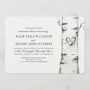 Birch Tree Rustic Rehearsal Dinner Invitation