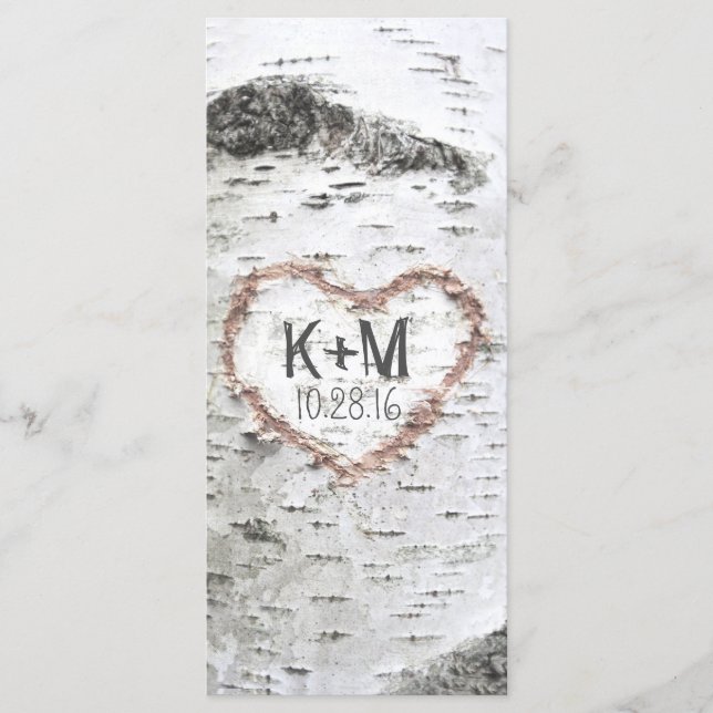 BIRCH TREE RUSTIC WEDDING PROGRAMS PROGRAMME (Front)