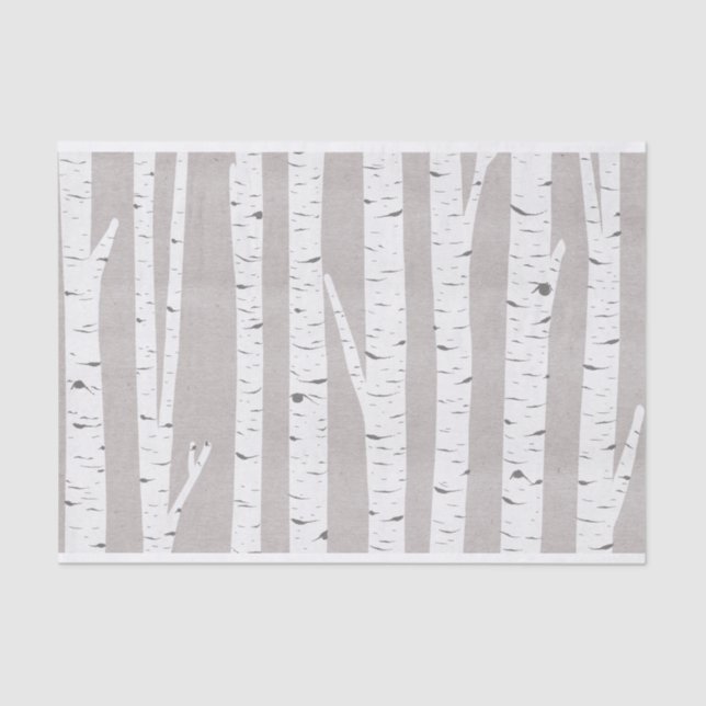 Birch Tree Rustic Woodland Tissue Paper (Front)