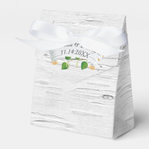 Birch Tree Texture With Scroll Favour Box