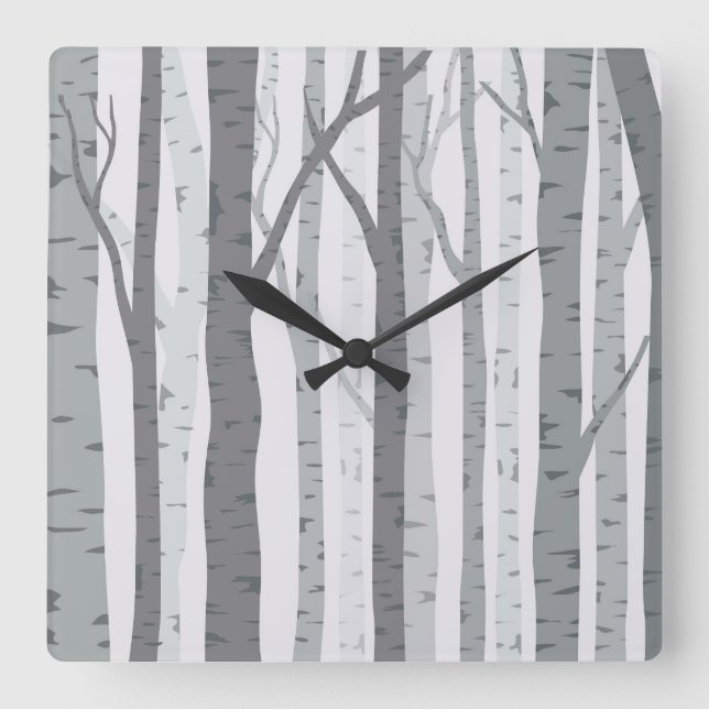 Birch Tree Wall Clock (Front)