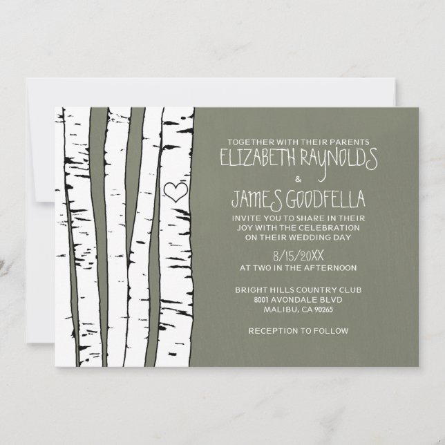 Birch Tree Wedding Invitations (Front)