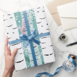 Birch Tree White Bark on Blue Winter Wrapping Paper<br><div class="desc">Artsy white birch trees against blue sky make this cute gift wrap gender and holiday neutral yet striking and appropriate for anyone. Any colour ribbon looks good accessorising with it, as well. Get plenty, as you'll love it for any gift, large or small. The Paws Charming shop has gift wrap...</div>