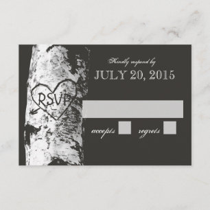 Birch Tree with Carved Heart RSVP