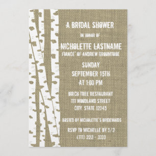 Birch Trees and Burlap Bridal Shower Invitation