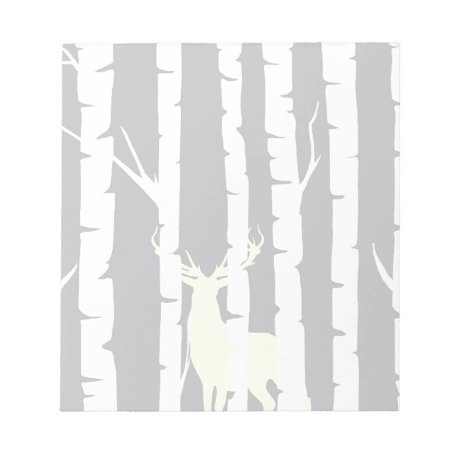Birch Trees and Deer Notepad (Front)