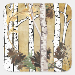 Birch Trees and Pine Cone Stickers