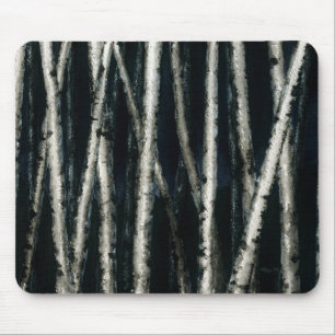 Birch Trees at Night Mousepad
