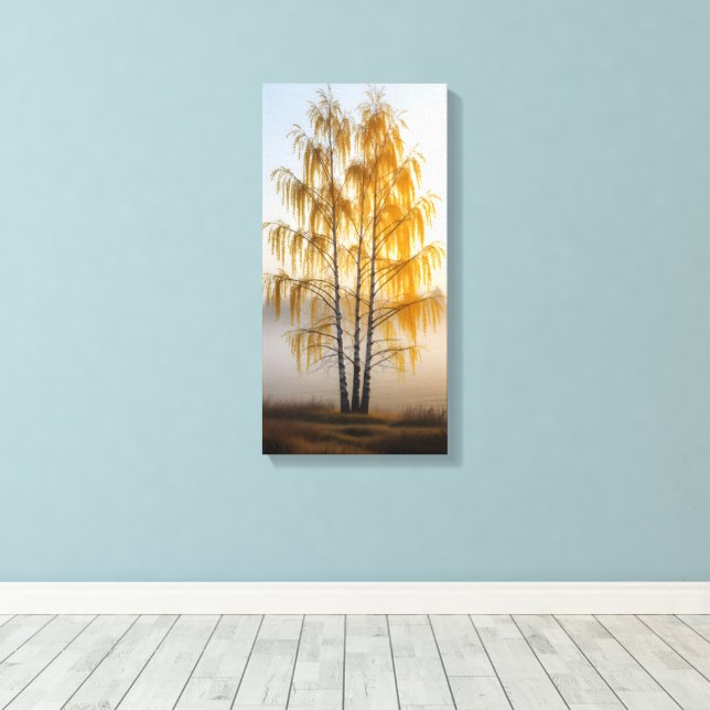Birch Trees Canvas Print (Insitu(Wood Floor))